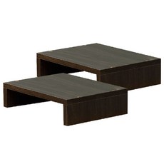 듀얼 1단 모니터받침대 2개, 월넛