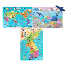 EQ IQ 판퍼즐 3종세트: 우리 나라 세계 여행 바닷속, 그린키즈