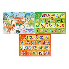 EQ IQ 底板拼圖 恐龍 + 字母 + 數字 套組, 1套