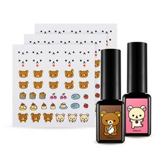어퓨 원 터치 젤 네일 데코 키트 리락쿠마에디션, 젤 네일  6ml x 2개 + 리락쿠마 데코 스티커  3개입, 1세트