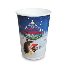 공컵 크리스마스 눈내리는밤 일회용컵 390ml, 1개