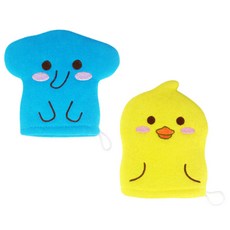 코쿠보 목욕 손타월 2개, 오리, 코끼리, 1개