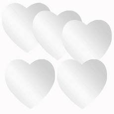 免釘黏貼式安全愛心壓克力鏡 5入, 單一顏色