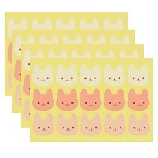 Donna&deco 兔子貼紙, 混合顏色, 60個