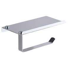 블럭마트 욕실 휴지걸이 휴대폰받침 선반, 실버, 1개