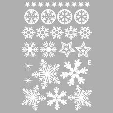 裝飾愛 聖誕雪花圖案貼紙, E型