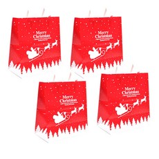 PH 크리스마스 종이쇼핑백 중, 혼합 색상, 4개입
