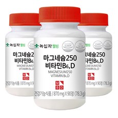 녹십자웰빙 마그네슘 250 비타민 B6 D, 90정, 3개