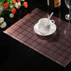 블럭마트 격자패턴 호텔식 방수 식탁매트, 와인, 45 x 30 cm, 2개
