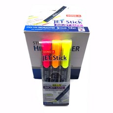 DONG-A 橢圓形質感螢光筆, 3 種顏色, 12 件