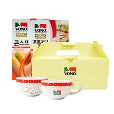 보노 스프 + 머그컵 선물세트, 콘스프 8봉입 1각 + 포르치니 버섯스프 8봉입 1각 + 머그컵 2개, 1세트, 1개