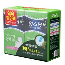 위스퍼 리프레쉬 케어 생리대, 1개, 30개입