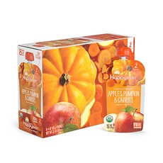 해피베이비 클리얼리 크래프트 2단계 퓨레, 사과, 호박&당근, 8개