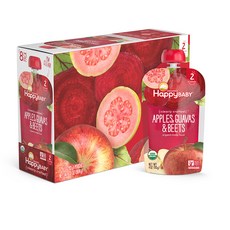 해피베이비 클리얼리 크래프트 2단계 퓨레, 사과, 구아바&비트, 8개