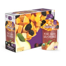 해피베이비 클리얼리 크래프트 2단계 퓨레, 배, 단호박&블랙베리, 8개