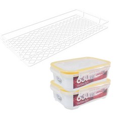 아이디어마켓 냉장고정리선반 + 밀폐용기 2p 세트, 1세트, 1개