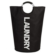 M&P LIFE 大容量提手洗衣籃, 黑色的, 1個