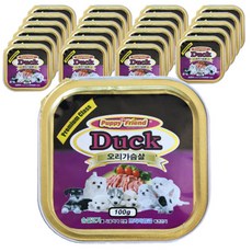 퍼피프랜드 강아지 사각 캔, 오리가슴살, 100g, 24개