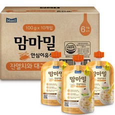 맘마밀 안심이유식 6개월부터, 100g, 10개, 잔멸치와 대구살