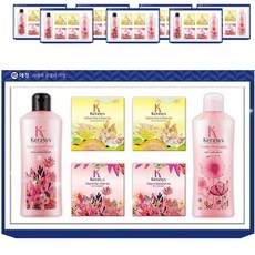 케라시스 선물세트 존경 1호, 8세트, 블루밍앤플라워리 퍼퓸샴푸 180ml + 블루밍앤플라워리 퍼퓸린스 180ml + 올리브앤그린티 비누 80g x 2개 + 데이지앤캐모마일 비누 80g x 2개