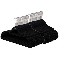 MF MAGIC HOUSE 女款旋轉式絨面防滑衣架, 黑色的, 50件