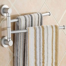 螺絲固定型雙長桿抹布毛巾架, 單色, 1個