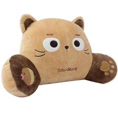 ANINARA 貓咪造型腰靠墊, 花生