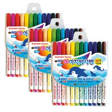 Color Pencil 易洗彩色簽字筆, 12 種顏色, 3組