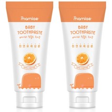 마미애 베이비 치약 오렌지향 0~5세용, 2개, 60g