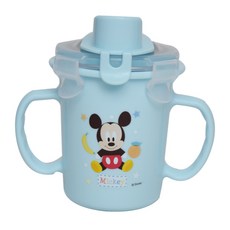 릴팡 디즈니베이비 이중락 스텐 빨대물통, 블루B, 250ml, 1개
