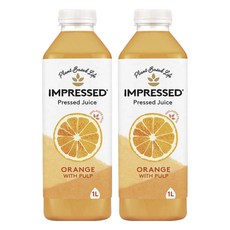 Impressed冷榨橘子汁, 1L, 2瓶