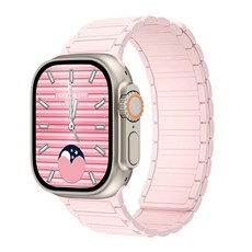 CALYX Apple Watch 矽膠鏈環磁吸錶帶 42/44/45/46/49mm, 粉紅色, 1個