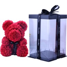 프랑온드 기념일 선물 로즈 베어 25cm + 상자 세트, 리본레드(로즈베어), 1개