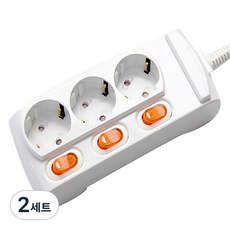 Gs&tap 獨立開關3孔延長線 GS-C16A3S, 10m, 混合色, 2套