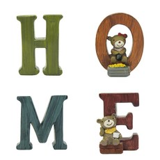 鄉村風物品花園小熊 HOME 首字母 4種, 1套