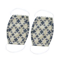 HappyGem 雙色圖案口罩 米黃色