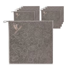 LONELY RABBIT 刺繡手帕, 棕色的, 10片