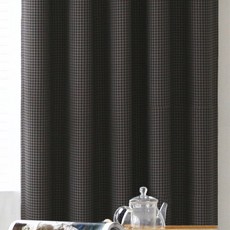 Apoa Room 千鳥格圖案遮光窗簾 環扣款, 濃縮咖啡