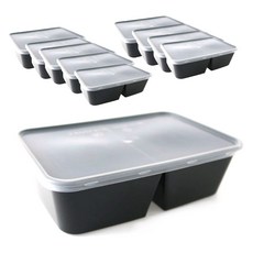 HCN 黑色PP耐熱容器 2格, 10個, 1個