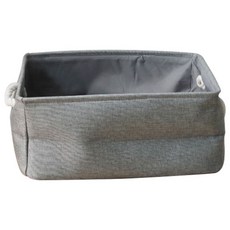 Block Mart 亞麻方形收納籃/整理箱, 灰藍色, 1個