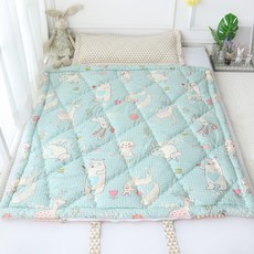 BEAUTE HOUSE 一體式兒童午睡被 四季用 + 超細纖維枕芯組, 野餐藍