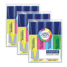STAEDTLER Textsurfer Classic螢光筆, 4 種顏色, 3套