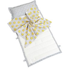 Coney Island 夏季午睡棉被睡墊超細纖維枕芯組+防水袋組, 微笑款