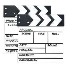 迷你場記板黑板, 白色的, 2入