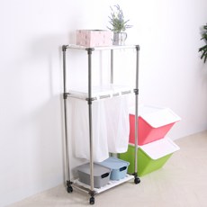 LIVING HAPPY 2格分類回收架, 1組, 白色