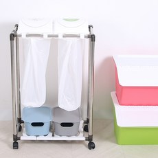 LIVING HAPPY 搖擺式分類垃圾桶 2入, 1個, 白色