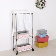 LIVING HAPPY 搖蓋式雙層分類垃圾桶 2入, 1個, 白色