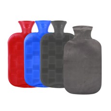 fashy 棋盤造型水袋 2L 隨機出貨+棉質保護套 竹炭灰, 1套