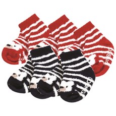 AGADDONG 小熊圖案睡襪 紅色 3入+海軍藍 2入