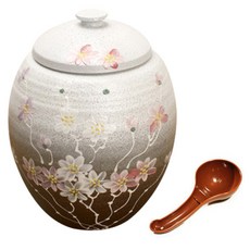 LKmade 陶瓷雙色米缸 10-12kg, Chrysanthemum